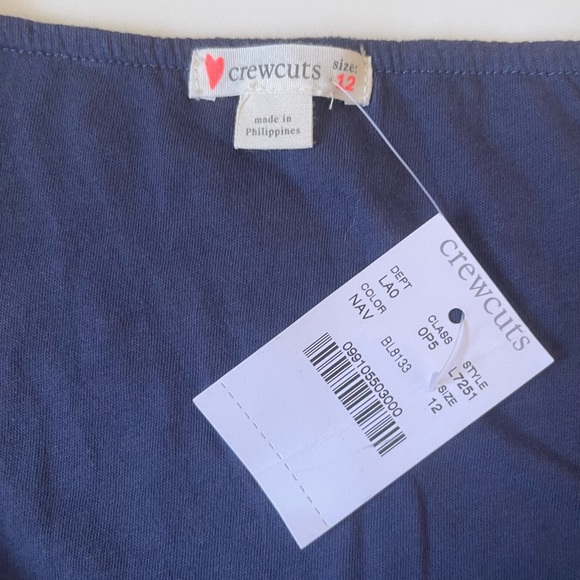 J. Crew Crewcuts Girls’ Marled Ruffle-trim Tank Top in Supersoft Jersey in Navy - Picture 5 of 8